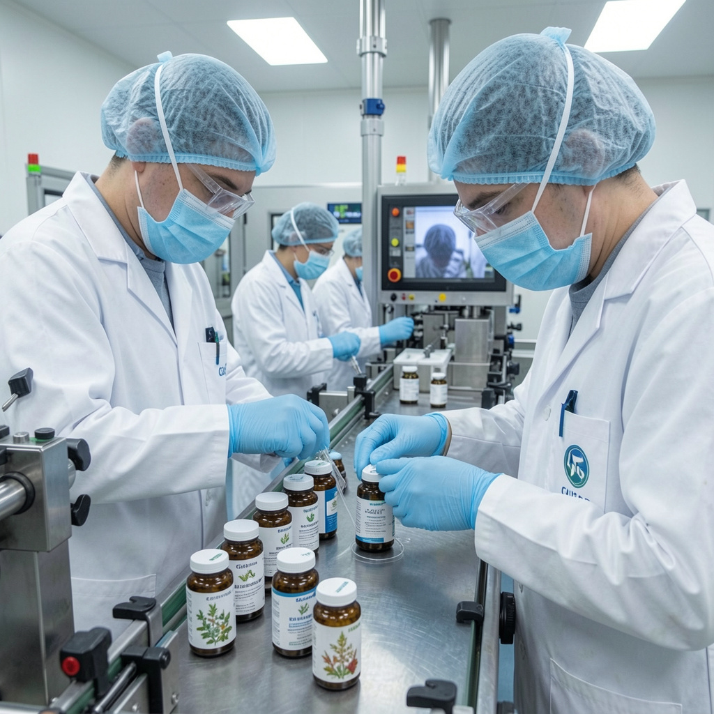 GMP certified manufacturing facility with quality control testing of botanical supplements